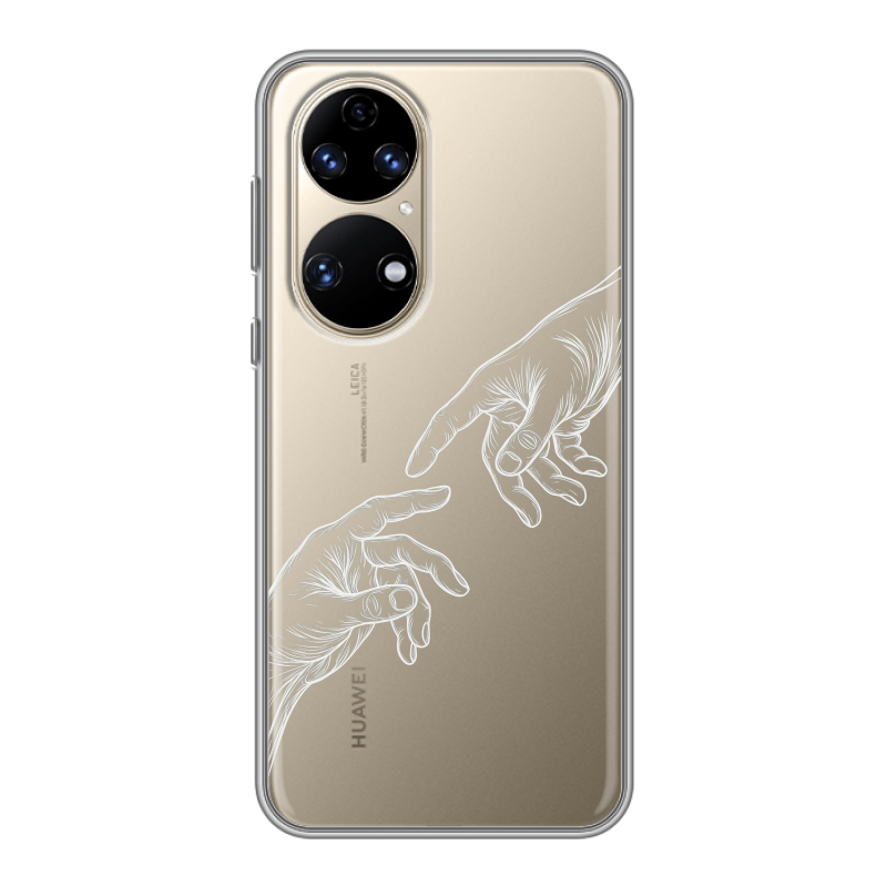 Силиконовый противоударный чехол на Huawei P50 Pro с принтом Сотворение мира Силиконовый противоударный чехол на Huawei P50 Pro с принтом Сотворение мира