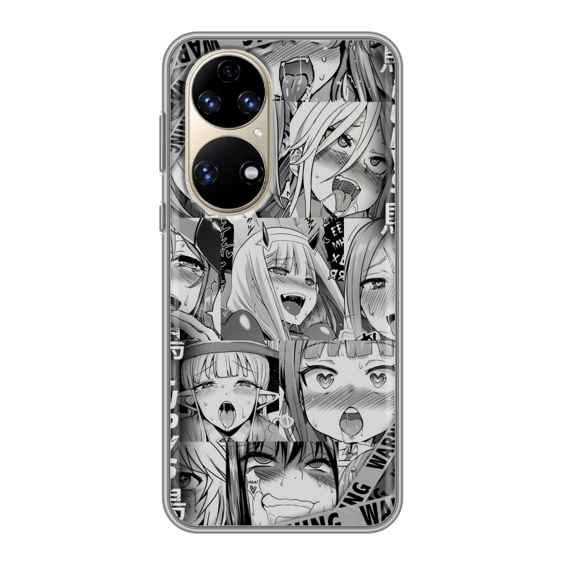 Силиконовый чехол на Huawei P50 Pro с принтом Ahegao Ахегао Аниме Силиконовый чехол на Huawei P50 Pro с принтом Ahegao Ахегао Аниме