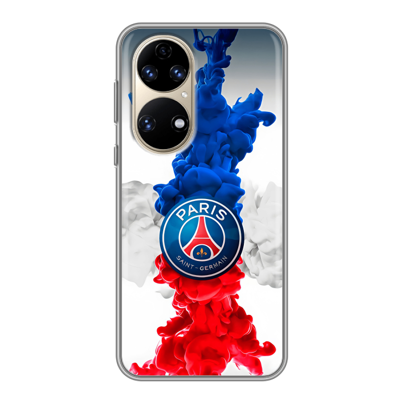 Силиконовый чехол на Huawei P50 Pro с принтом PSG ПСЖ Силиконовый чехол на Huawei P50 Pro с принтом PSG ПСЖ