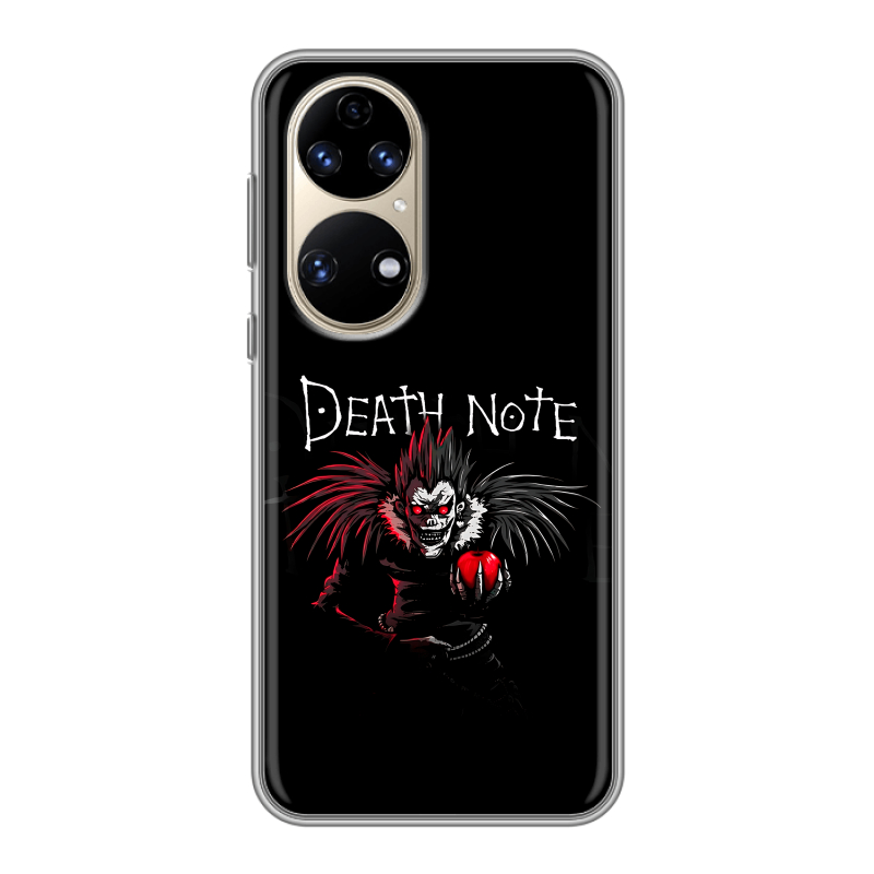 Силиконовый противоударный чехол на Huawei P50 Pro с принтом Death note Тетрадь смерти Силиконовый противоударный чехол на Huawei P50 Pro с принтом Death note Тетрадь смерти