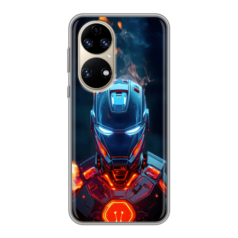 Силиконовый чехол на Huawei P50 Pro с принтом IronMan Железный человек Силиконовый чехол на Huawei P50 Pro с принтом IronMan Железный человек
