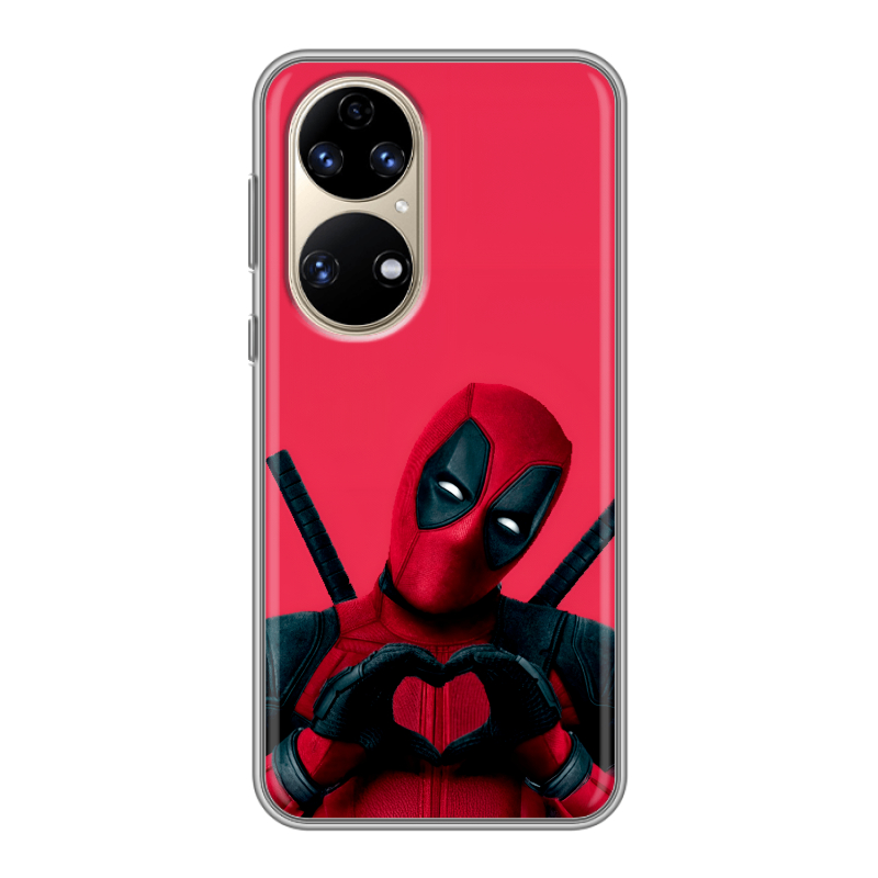 Силиконовый противоударный чехол на Huawei P50 Pro с принтом Дедпул Deadpool Силиконовый противоударный чехол на Huawei P50 Pro с принтом Дедпул Deadpool