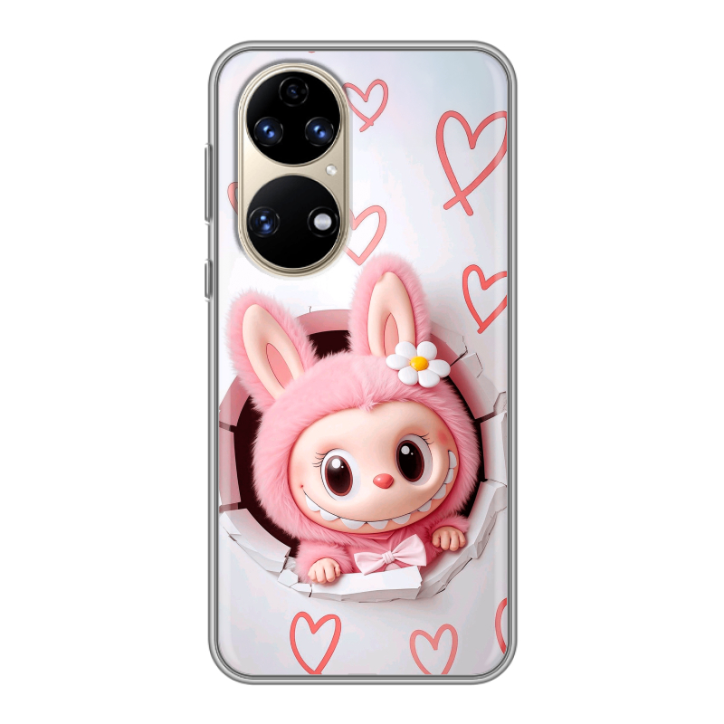Силиконовый чехол на Huawei P50 Pro с принтом Labubu Лабубу Силиконовый чехол на Huawei P50 Pro с принтом Labubu Лабубу