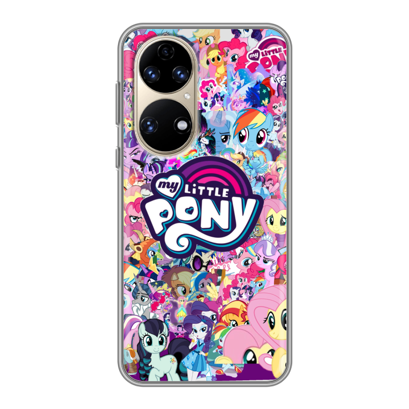 Силиконовый чехол на Huawei P50 Pro с принтом My little pony Дружба чудо Силиконовый чехол на Huawei P50 Pro с принтом My little pony Дружба чудо