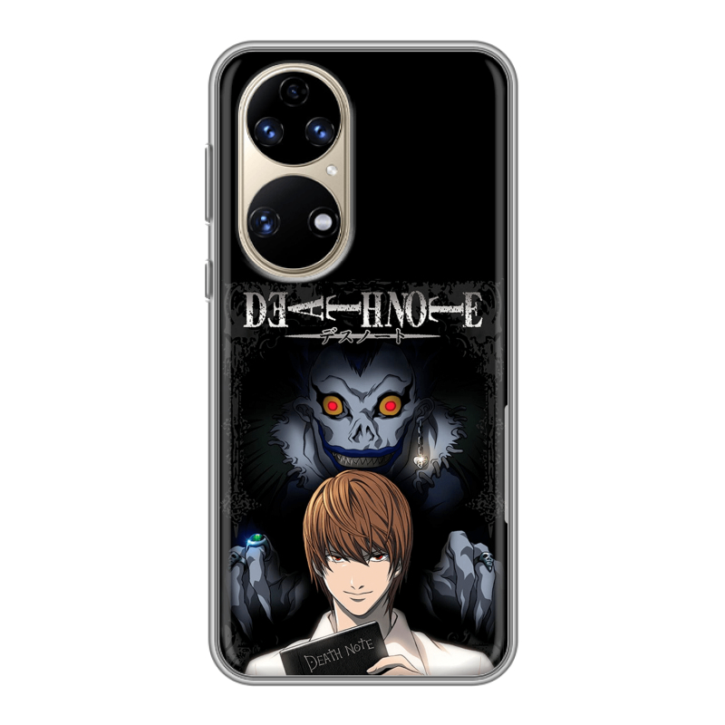 Силиконовый чехол на Huawei P50 Pro с принтом Death note Тетрадь смерти Силиконовый чехол на Huawei P50 Pro с принтом Death note Тетрадь смерти