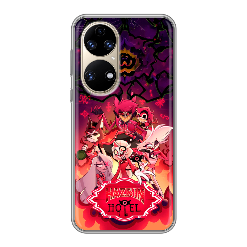 Силиконовый чехол на Huawei P50 Pro с принтом Hazbin Hotel Отель Хазбин Силиконовый чехол на Huawei P50 Pro с принтом Hazbin Hotel Отель Хазбин