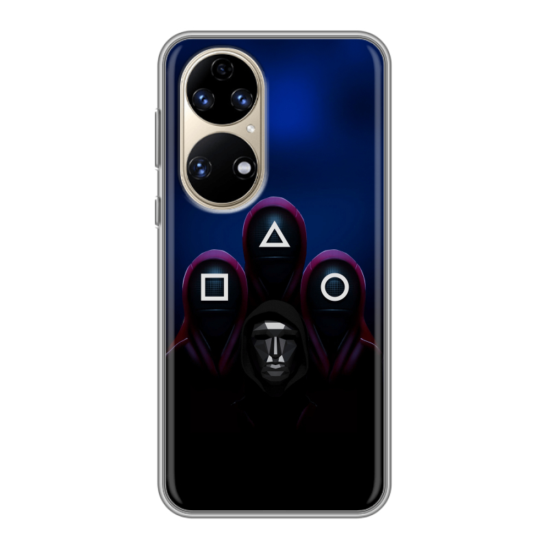Силиконовый противоударный чехол на Huawei P50 Pro с принтом Игра Кальмара Силиконовый противоударный чехол на Huawei P50 Pro с принтом Игра Кальмара