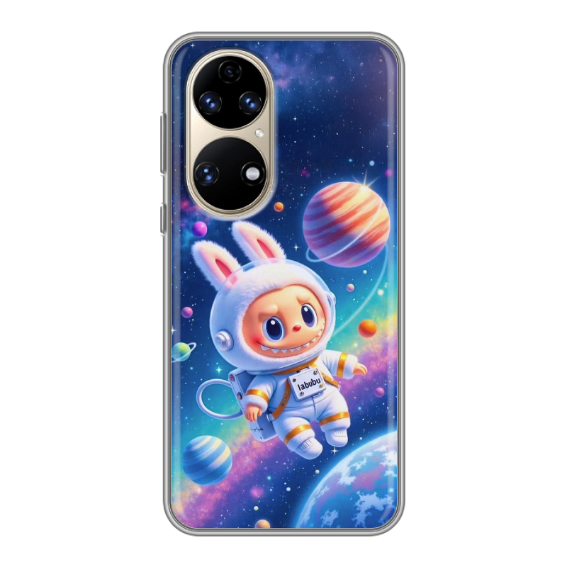 Силиконовый противоударный чехол на Huawei P50 Pro с принтом Labubu Лабубу Силиконовый противоударный чехол на Huawei P50 Pro с принтом Labubu Лабубу