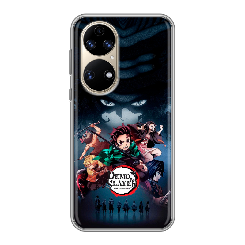 Силиконовый противоударный чехол на Huawei P50 Pro с принтом Demon Slayer Клинок рассекающий демонов Силиконовый противоударный чехол на Huawei P50 Pro с принтом Demon Slayer Клинок рассекающий демонов
