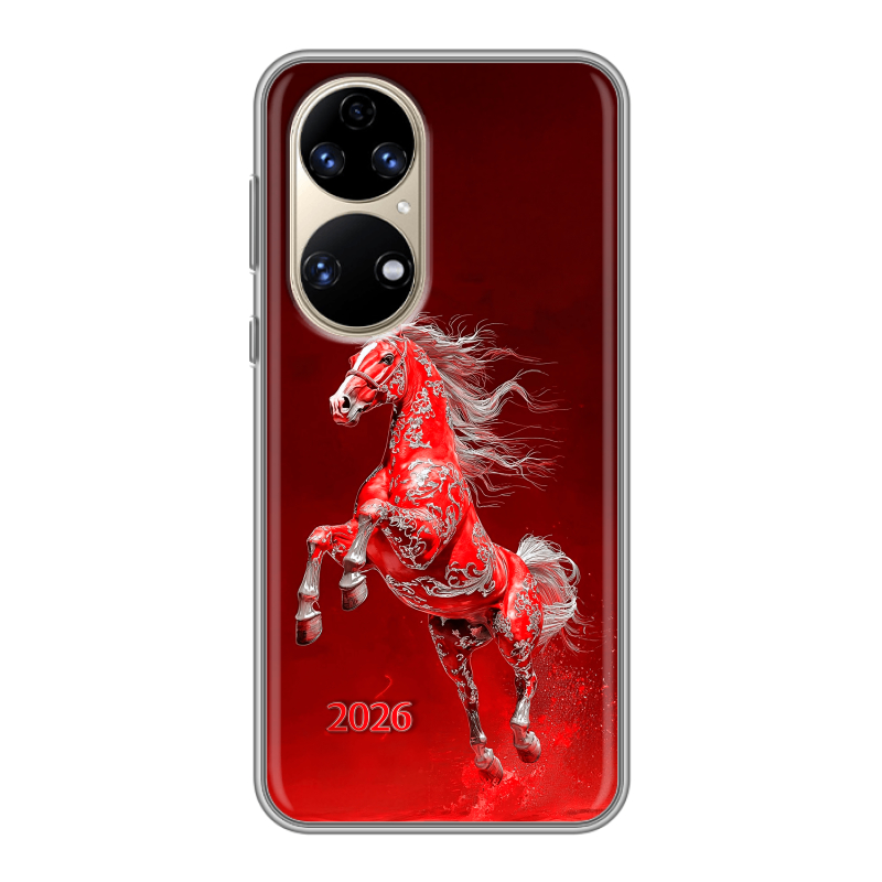 Силиконовый противоударный чехол на Huawei P50 Pro с принтом Новый год Силиконовый противоударный чехол на Huawei P50 Pro с принтом Новый год