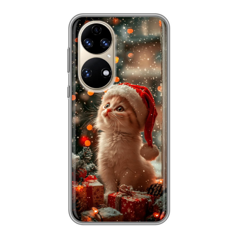 Силиконовый противоударный чехол на Huawei P50 Pro с принтом Новый год Силиконовый противоударный чехол на Huawei P50 Pro с принтом Новый год