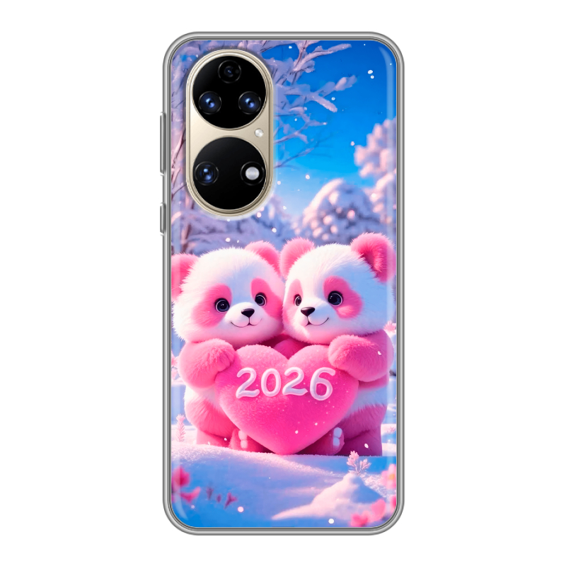 Силиконовый чехол на Huawei P50 Pro с принтом Новый год Силиконовый чехол на Huawei P50 Pro с принтом Новый год