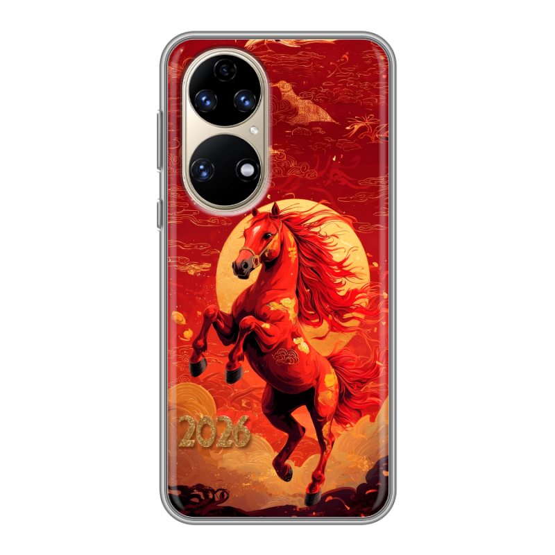 Силиконовый чехол на Huawei P50 Pro с принтом Новый год Силиконовый чехол на Huawei P50 Pro с принтом Новый год