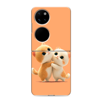 Пластиковый чехол на Huawei P50 Pocket с принтом Милые котики Пластиковый чехол на Huawei P50 Pocket с принтом Милые котики