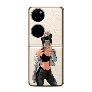 Пластиковый чехол на Huawei P50 Pocket с принтом Женские принты Пластиковый чехол на Huawei P50 Pocket с принтом Женские принты