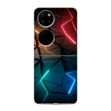 Пластиковый чехол на Huawei P50 Pocket с принтом Абстракция неон Пластиковый чехол на Huawei P50 Pocket с принтом Абстракция неон