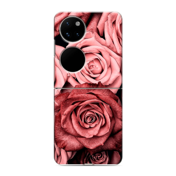 Пластиковый чехол на Huawei P50 Pocket с принтом Цветы розы Пластиковый чехол на Huawei P50 Pocket с принтом Цветы розы