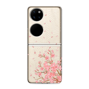Пластиковый чехол на Huawei P50 Pocket с принтом Ветка сакуры