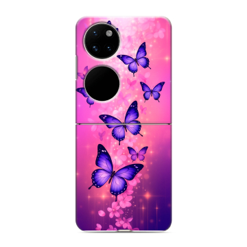 Пластиковый чехол на Huawei P50 Pocket с принтом Бабочки Пластиковый чехол на Huawei P50 Pocket с принтом Бабочки