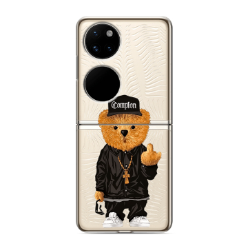 Пластиковый чехол на Huawei P50 Pocket с принтом Мишка