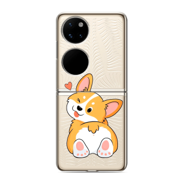 Пластиковый чехол на Huawei P50 Pocket с принтом Корги