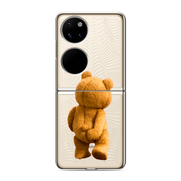 Пластиковый чехол на Huawei P50 Pocket с принтом Медведь Пластиковый чехол на Huawei P50 Pocket с принтом Медведь