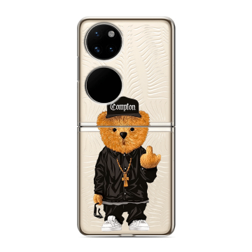 Пластиковый чехол на Huawei P50 Pocket с принтом Плюшевый медведь