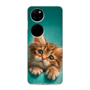 Пластиковый чехол на Huawei P50 Pocket с принтом котенок Пластиковый чехол на Huawei P50 Pocket с принтом котенок