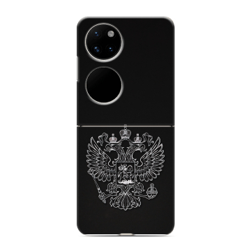 Пластиковый чехол на Huawei P50 Pocket с принтом Герб России Пластиковый чехол на Huawei P50 Pocket с принтом Герб России