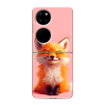 Пластиковый чехол на Huawei P50 Pocket с принтом милая лиса Пластиковый чехол на Huawei P50 Pocket с принтом милая лиса