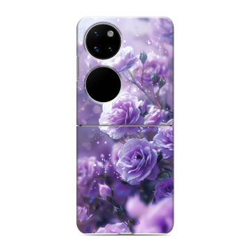 Пластиковый чехол на Huawei P50 Pocket с принтом Розы цветы