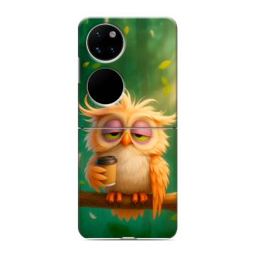 Пластиковый чехол на Huawei P50 Pocket с принтом сова Пластиковый чехол на Huawei P50 Pocket с принтом сова