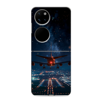 Пластиковый чехол на Huawei P50 Pocket с принтом самолет