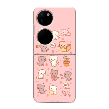 Пластиковый чехол на Huawei P50 Pocket с принтом Hello Kitty Хелоу Кити