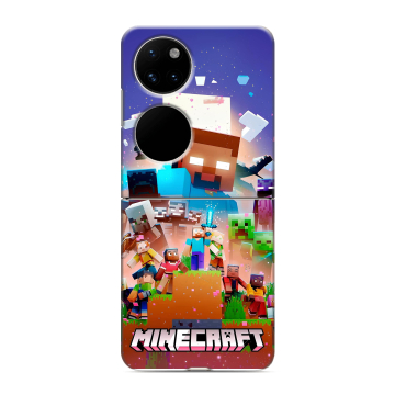 Пластиковый чехол на Huawei P50 Pocket с принтом Майнкрафт Minecraft