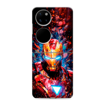 Пластиковый чехол на Huawei P50 Pocket с принтом Железный человек Ironman Пластиковый чехол на Huawei P50 Pocket с принтом Железный человек Ironman
