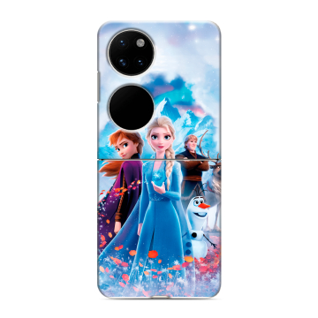 Пластиковый чехол на Huawei P50 Pocket с принтом Холодное сердце Frozen Пластиковый чехол на Huawei P50 Pocket с принтом Холодное сердце Frozen