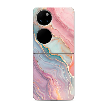Пластиковый чехол на Huawei P50 Pocket с принтом розовый мрамор Пластиковый чехол на Huawei P50 Pocket с принтом розовый мрамор