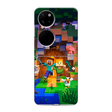 Пластиковый чехол на Huawei P50 Pocket с принтом Майнкрафт Minecraft