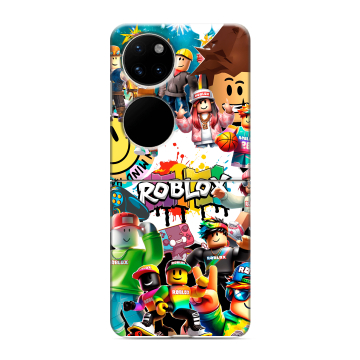 Пластиковый чехол на Huawei P50 Pocket с принтом Roblox Роблокс