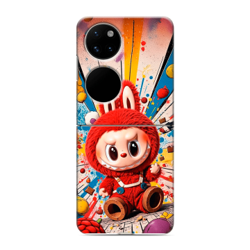 Пластиковый чехол на Huawei P50 Pocket с принтом Labubu Лабубу Пластиковый чехол на Huawei P50 Pocket с принтом Labubu Лабубу