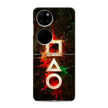Пластиковый чехол на Huawei P50 Pocket с принтом Squid Game Игра кальмара