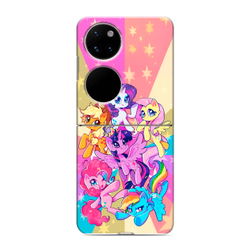Пластиковый чехол на Huawei P50 Pocket с принтом My little pony Дружба чудо Пластиковый чехол на Huawei P50 Pocket с принтом My little pony Дружба чудо