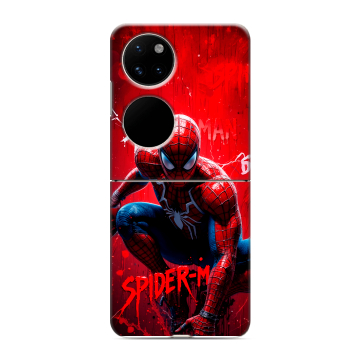 Пластиковый чехол на Huawei P50 Pocket с принтом Spiderman Человек паук