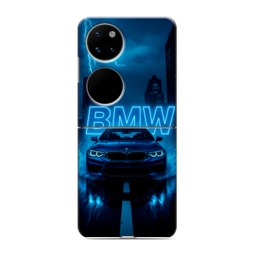 Пластиковый чехол на Huawei P50 Pocket с принтом BMW БМВ Пластиковый чехол на Huawei P50 Pocket с принтом BMW БМВ