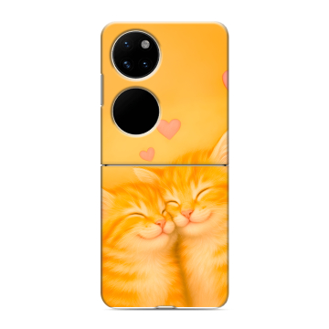 Пластиковый чехол на Huawei P50 Pocket с принтом Милые котята