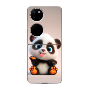 Пластиковый чехол на Huawei P50 Pocket с принтом милая панда Пластиковый чехол на Huawei P50 Pocket с принтом милая панда