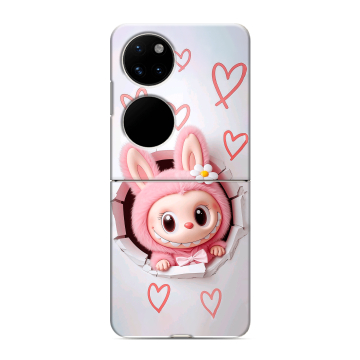 Пластиковый чехол на Huawei P50 Pocket с принтом Labubu Лабубу Пластиковый чехол на Huawei P50 Pocket с принтом Labubu Лабубу