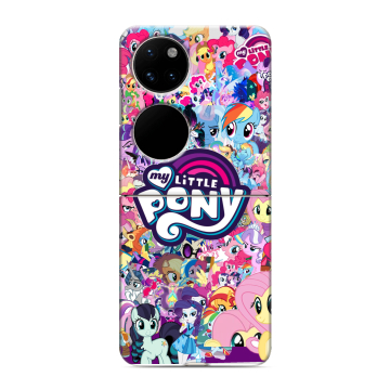 Пластиковый чехол на Huawei P50 Pocket с принтом My little pony Дружба чудо Пластиковый чехол на Huawei P50 Pocket с принтом My little pony Дружба чудо
