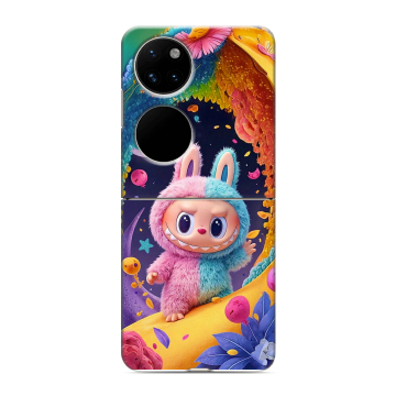 Пластиковый чехол на Huawei P50 Pocket с принтом Labubu Лабубу